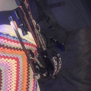 A Mission Crossbow made by Mathew’s. crossbow shoots 400ft a second. It’s fast.